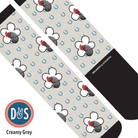 Custom AL Custom Socks Adult / Creamy Grey Custom Flower with Blue Horseshoes Socks 1 Photo equestrian boot socks boot socks thin socks riding socks pattern socks tall socks funny socks knee high socks horse socks horse show socks