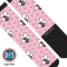 Custom AL Custom Socks Adult / Light Pink Custom Flower with Blue Horseshoes Socks 1 Photo equestrian boot socks boot socks thin socks riding socks pattern socks tall socks funny socks knee high socks horse socks horse show socks