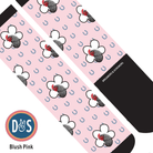 Custom AL Custom Socks Adult / Blush Pink Custom Flower with Blue Horseshoes Socks 1 Photo equestrian boot socks boot socks thin socks riding socks pattern socks tall socks funny socks knee high socks horse socks horse show socks
