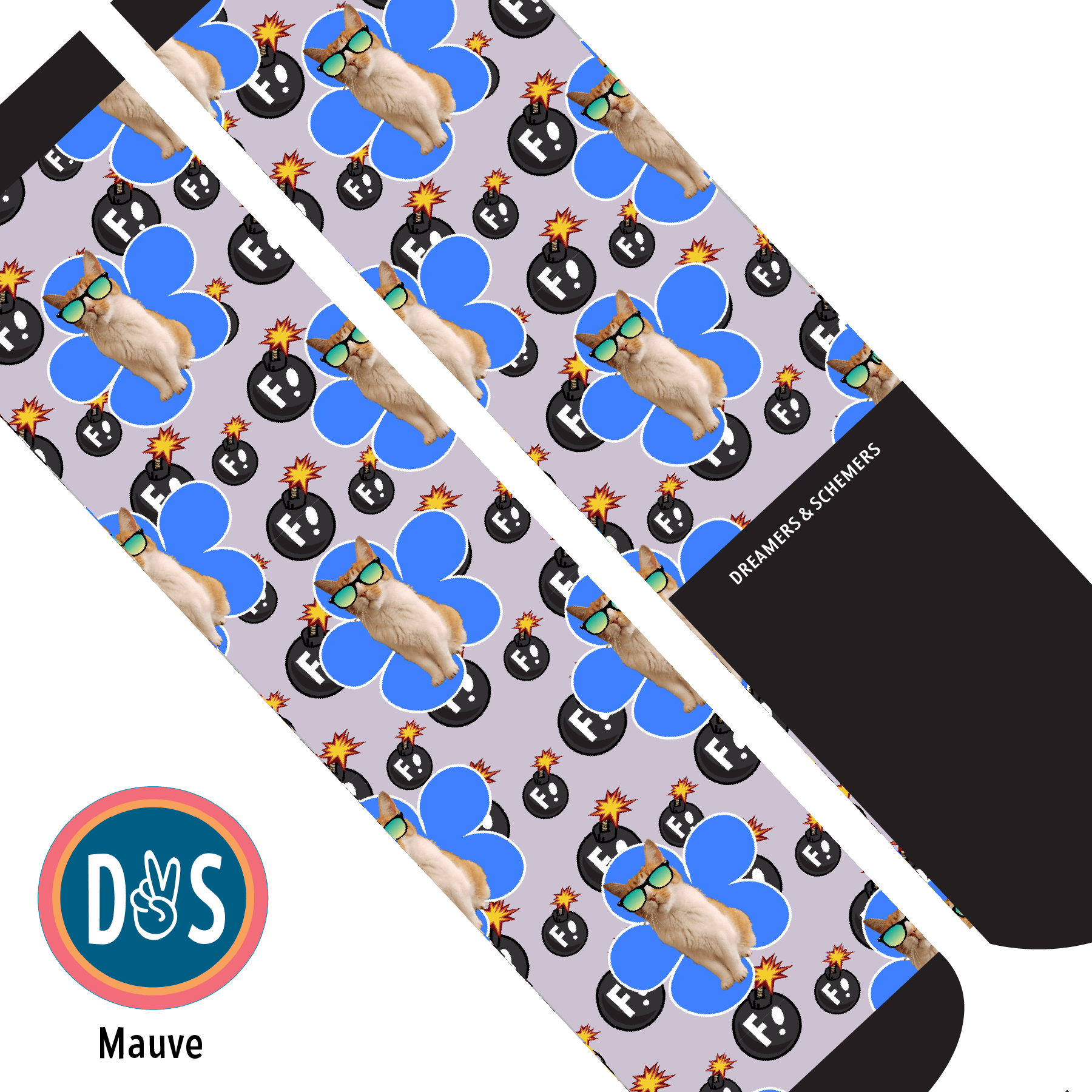 Custom AL Custom Socks Adult / Mauve Custom Flower with F Bombs Socks 1 Photo equestrian boot socks boot socks thin socks riding socks pattern socks tall socks funny socks knee high socks horse socks horse show socks