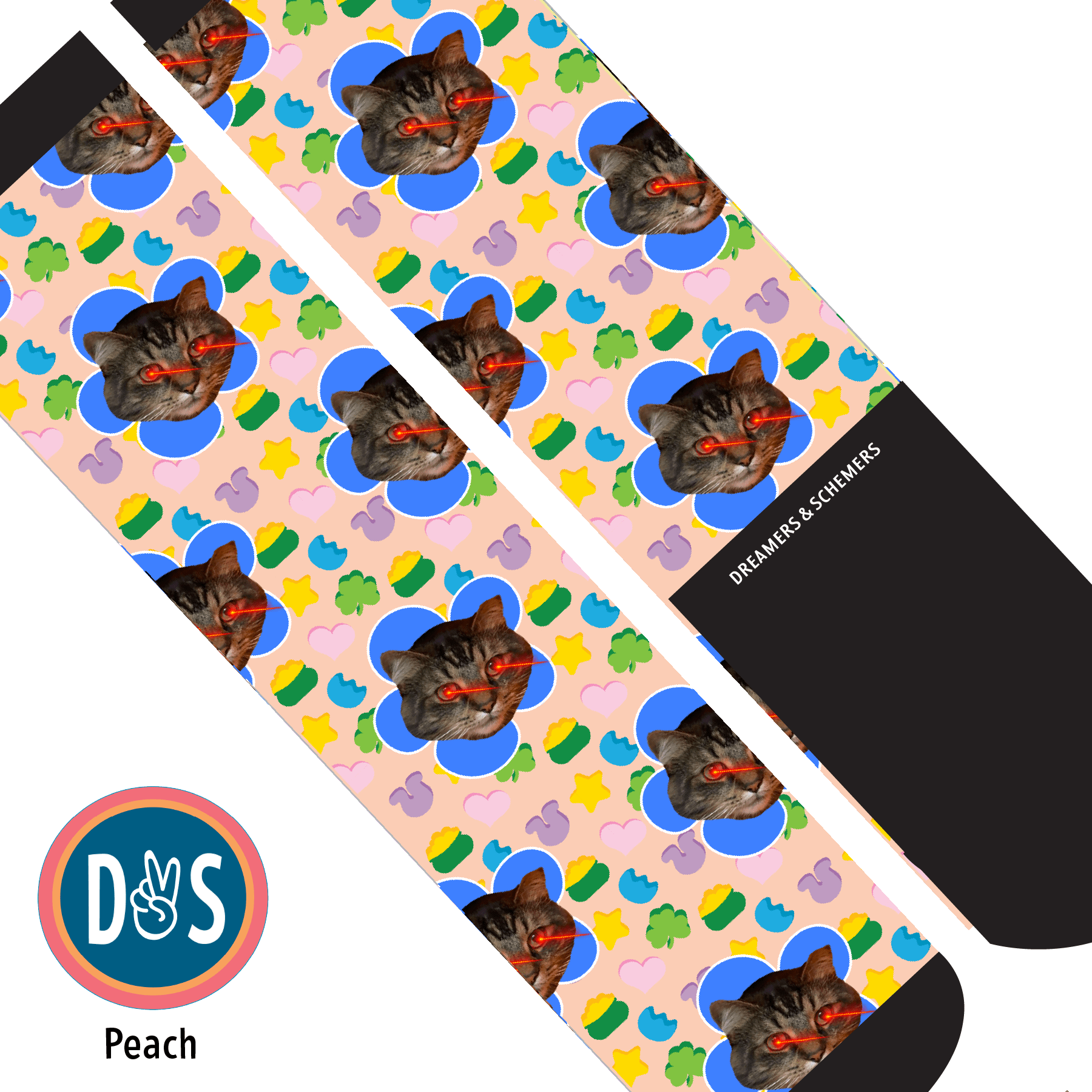 Custom AL Custom Socks Adult / Peach Custom Flower with Lucky Treats Socks 1 Photo equestrian boot socks boot socks thin socks riding socks pattern socks tall socks funny socks knee high socks horse socks horse show socks