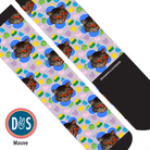 Custom AL Custom Socks Adult / Mauve Custom Flower with Lucky Treats Socks 1 Photo equestrian boot socks boot socks thin socks riding socks pattern socks tall socks funny socks knee high socks horse socks horse show socks