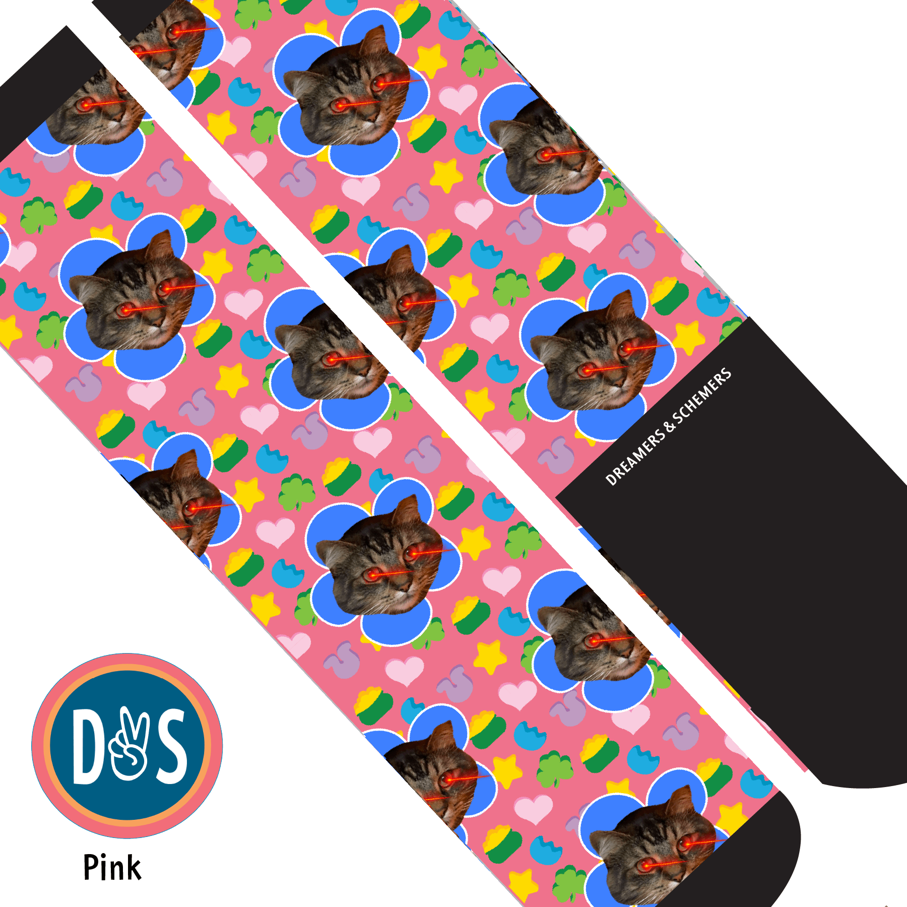 Custom AL Custom Socks Adult / Pink Custom Flower with Lucky Treats Socks 1 Photo equestrian boot socks boot socks thin socks riding socks pattern socks tall socks funny socks knee high socks horse socks horse show socks