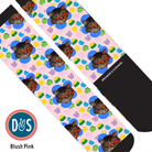 Custom AL Custom Socks Adult / Blush Pink Custom Flower with Lucky Treats Socks 1 Photo equestrian boot socks boot socks thin socks riding socks pattern socks tall socks funny socks knee high socks horse socks horse show socks