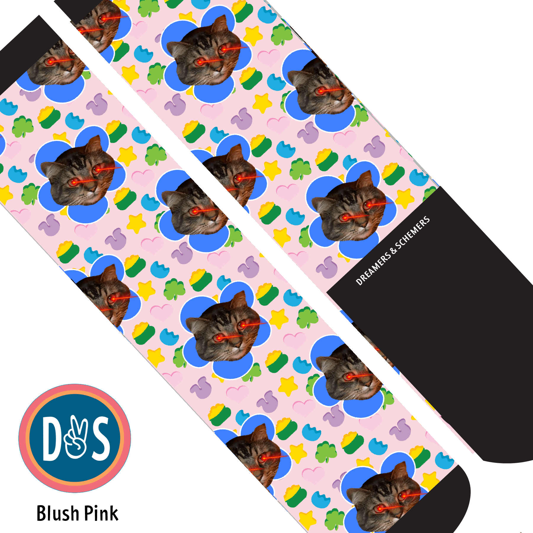 Custom AL Custom Socks Adult / Blush Pink Custom Flower with Lucky Treats Socks 1 Photo equestrian boot socks boot socks thin socks riding socks pattern socks tall socks funny socks knee high socks horse socks horse show socks
