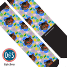Custom AL Custom Socks Adult / Light Grey Custom Flower with Lucky Treats Socks 1 Photo equestrian boot socks boot socks thin socks riding socks pattern socks tall socks funny socks knee high socks horse socks horse show socks