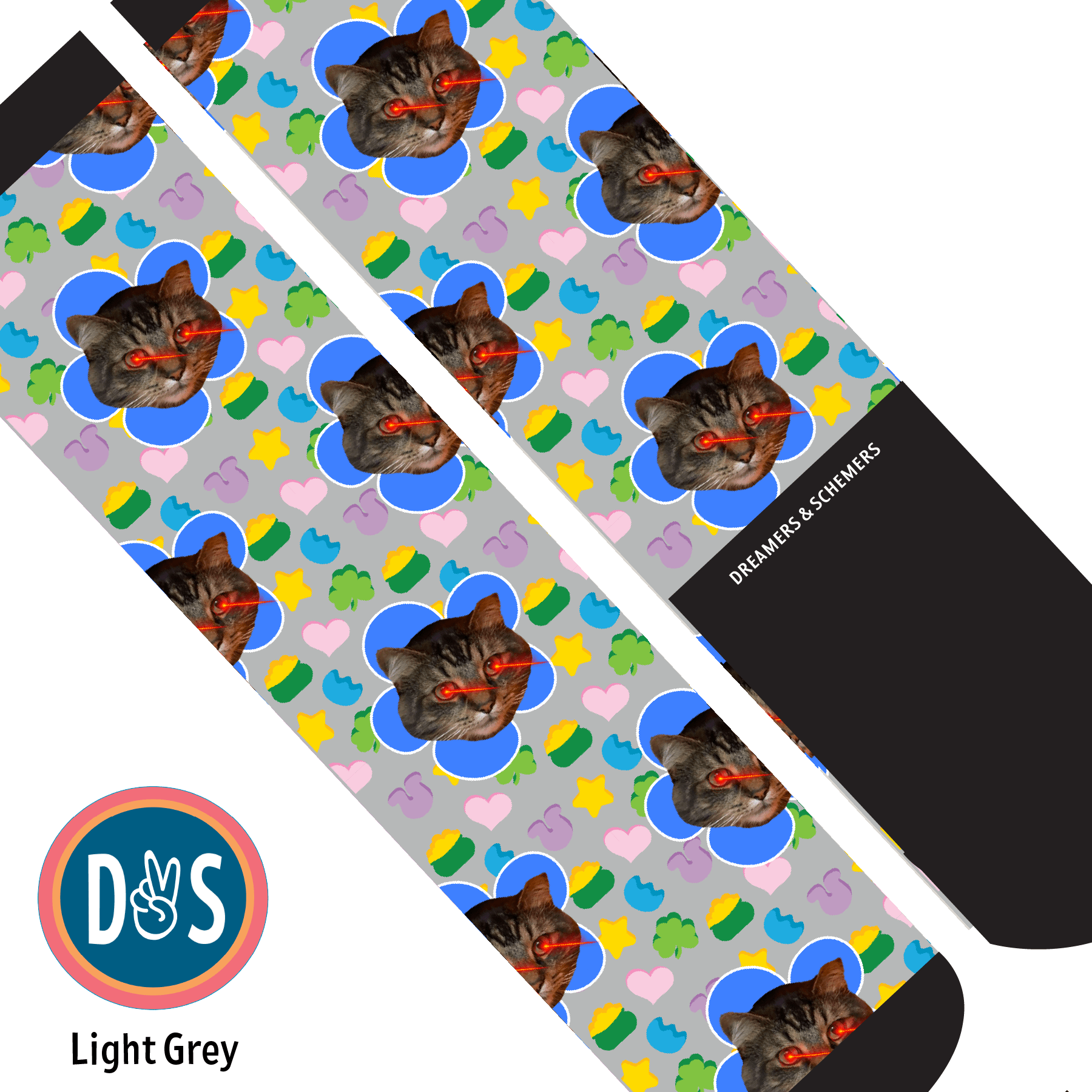 Custom AL Custom Socks Adult / Light Grey Custom Flower with Lucky Treats Socks 1 Photo equestrian boot socks boot socks thin socks riding socks pattern socks tall socks funny socks knee high socks horse socks horse show socks