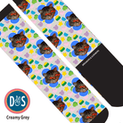 Custom AL Custom Socks Adult / Creamy Grey Custom Flower with Lucky Treats Socks 1 Photo equestrian boot socks boot socks thin socks riding socks pattern socks tall socks funny socks knee high socks horse socks horse show socks