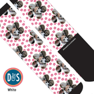 Custom AL Custom Socks Adult / White Custom Flower with Pinky Petals Socks 1 Photo equestrian boot socks boot socks thin socks riding socks pattern socks tall socks funny socks knee high socks horse socks horse show socks