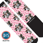 Custom AL Custom Socks Adult / Blush Pink Custom Flower with Pinky Petals Socks 1 Photo equestrian boot socks boot socks thin socks riding socks pattern socks tall socks funny socks knee high socks horse socks horse show socks
