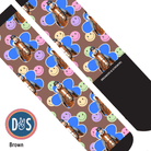 Custom AL Custom Socks Adult / Brown Custom Flower with Smiley Vibes Socks 1 Photo equestrian boot socks boot socks thin socks riding socks pattern socks tall socks funny socks knee high socks horse socks horse show socks