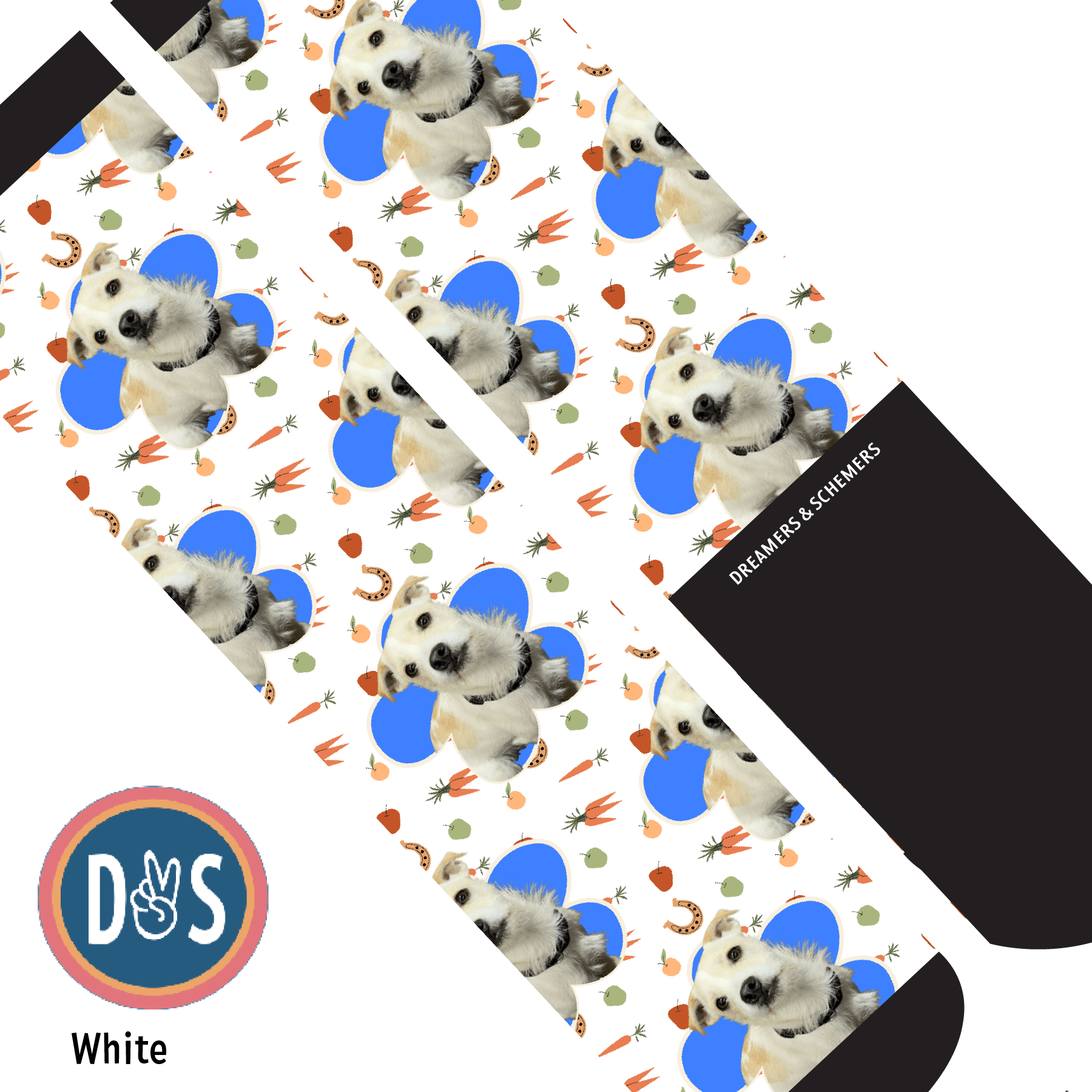 Custom AL Custom Socks Adult / White Custom Flower with Stable Snackies Socks 1 Photo equestrian boot socks boot socks thin socks riding socks pattern socks tall socks funny socks knee high socks horse socks horse show socks
