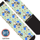 Custom AL Custom Socks Adult / Light Green Custom Flower with Stable Snackies Socks 1 Photo equestrian boot socks boot socks thin socks riding socks pattern socks tall socks funny socks knee high socks horse socks horse show socks