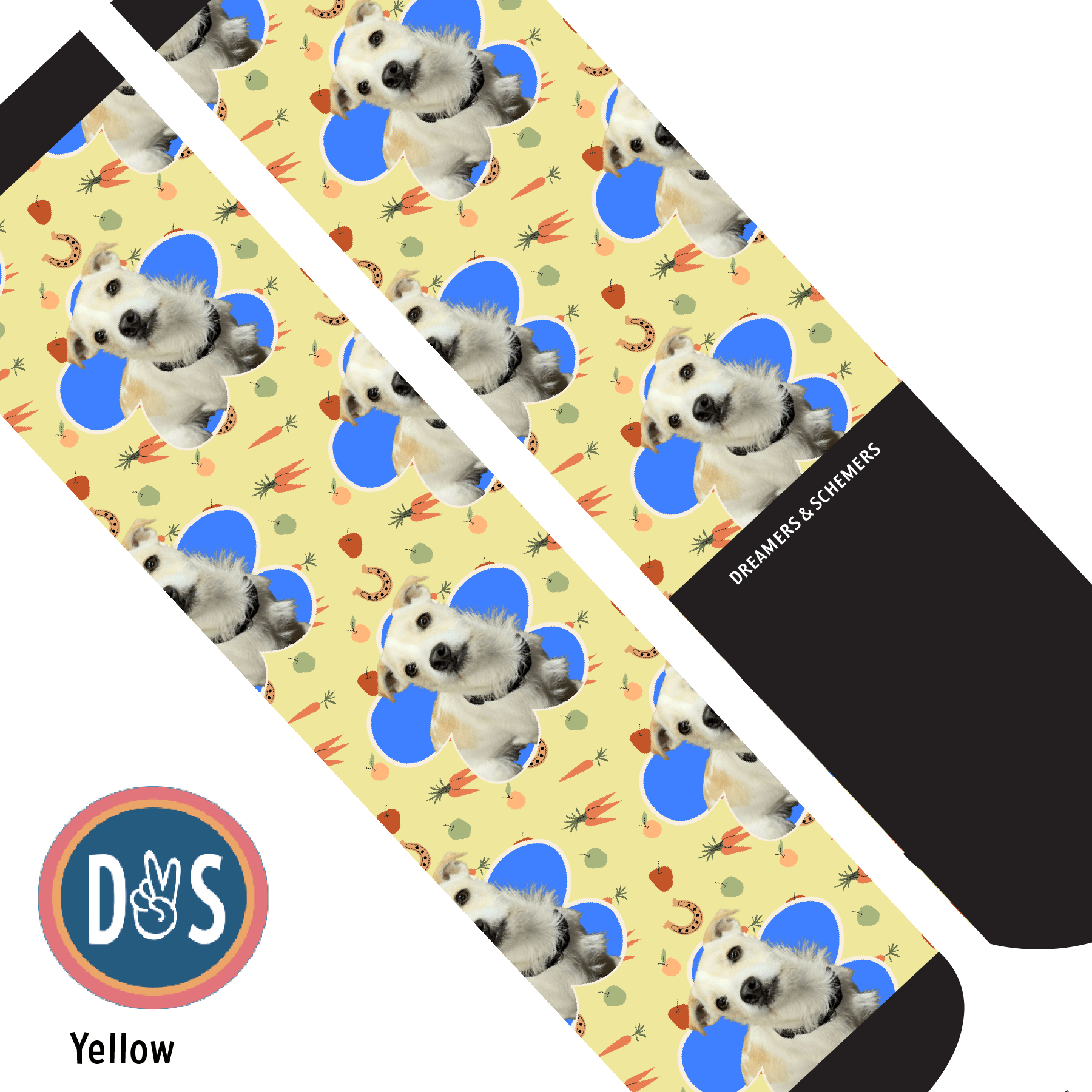 Custom AL Custom Socks Adult / Yellow Custom Flower with Stable Snackies Socks 1 Photo equestrian boot socks boot socks thin socks riding socks pattern socks tall socks funny socks knee high socks horse socks horse show socks