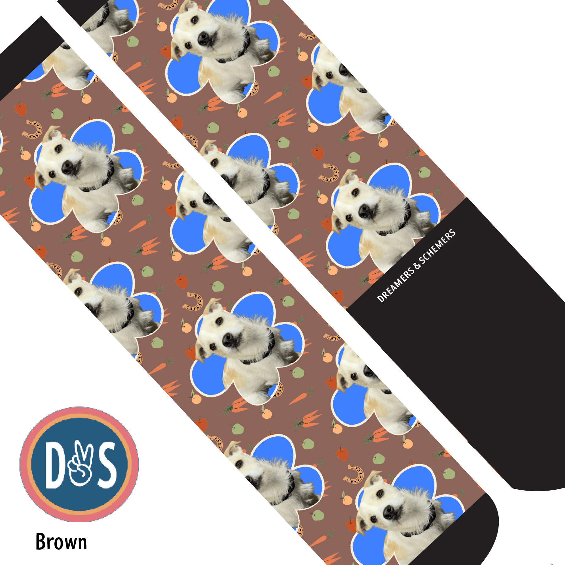 Custom AL Custom Socks Adult / Brown Custom Flower with Stable Snackies Socks 1 Photo equestrian boot socks boot socks thin socks riding socks pattern socks tall socks funny socks knee high socks horse socks horse show socks