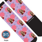 Custom AL Custom Socks Adult / Purple Custom Heart with Blue Horseshoes Socks 1 Photo equestrian boot socks boot socks thin socks riding socks pattern socks tall socks funny socks knee high socks horse socks horse show socks
