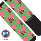 Custom AL Custom Socks Adult / Green Custom Heart with Blue Horseshoes Socks 1 Photo equestrian boot socks boot socks thin socks riding socks pattern socks tall socks funny socks knee high socks horse socks horse show socks