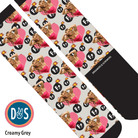 Custom AL Custom Socks Adult / Creamy Grey Custom Heart with F Bombs Socks 1 Photo equestrian boot socks boot socks thin socks riding socks pattern socks tall socks funny socks knee high socks horse socks horse show socks