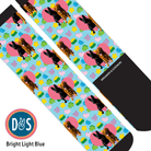 Custom AL Custom Socks Adult / Bright Light Blue Custom Heart with Lucky Treats Socks 1 Photo equestrian boot socks boot socks thin socks riding socks pattern socks tall socks funny socks knee high socks horse socks horse show socks