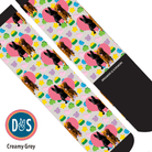 Custom AL Custom Socks Adult / Creamy Grey Custom Heart with Lucky Treats Socks 1 Photo equestrian boot socks boot socks thin socks riding socks pattern socks tall socks funny socks knee high socks horse socks horse show socks