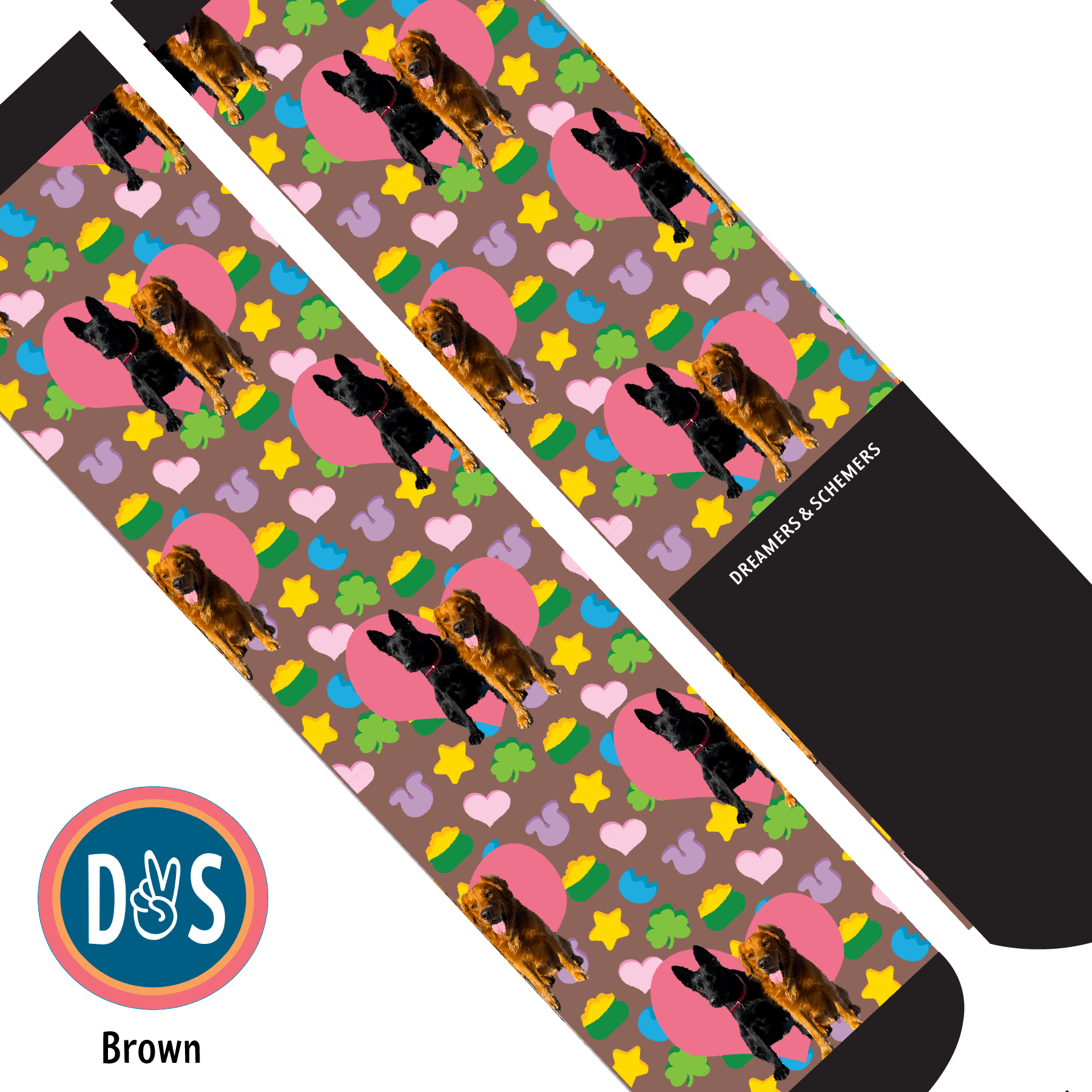 Custom AL Custom Socks Adult / Brown Custom Heart with Lucky Treats Socks 1 Photo equestrian boot socks boot socks thin socks riding socks pattern socks tall socks funny socks knee high socks horse socks horse show socks