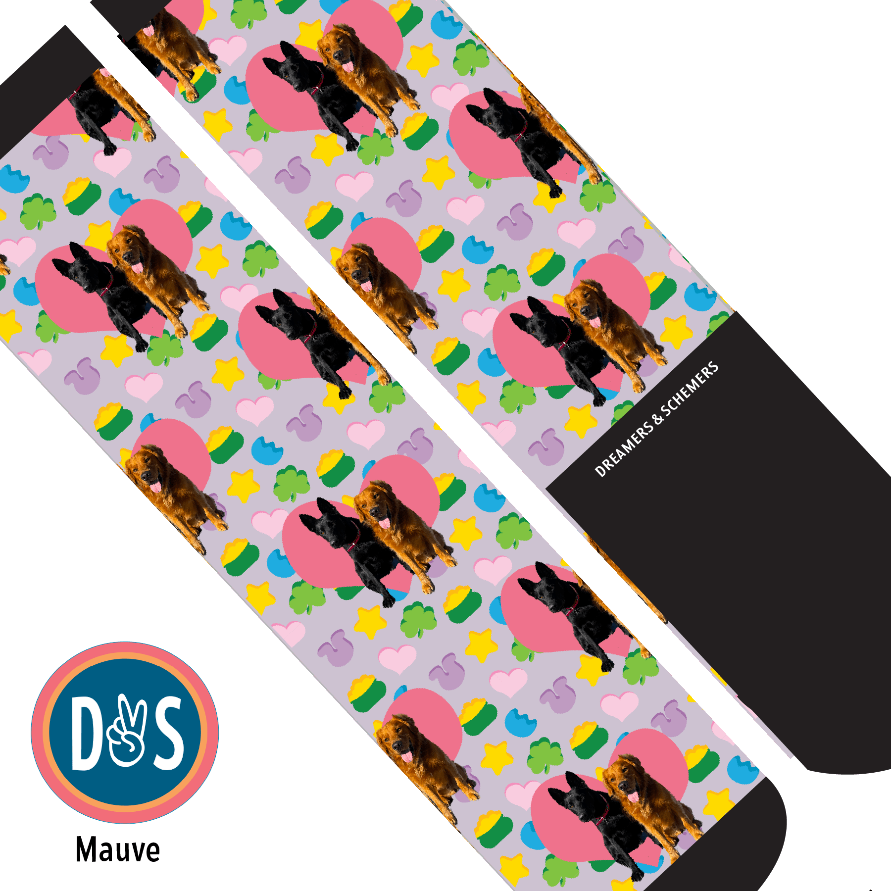 Custom AL Custom Socks Adult / Mauve Custom Heart with Lucky Treats Socks 1 Photo equestrian boot socks boot socks thin socks riding socks pattern socks tall socks funny socks knee high socks horse socks horse show socks