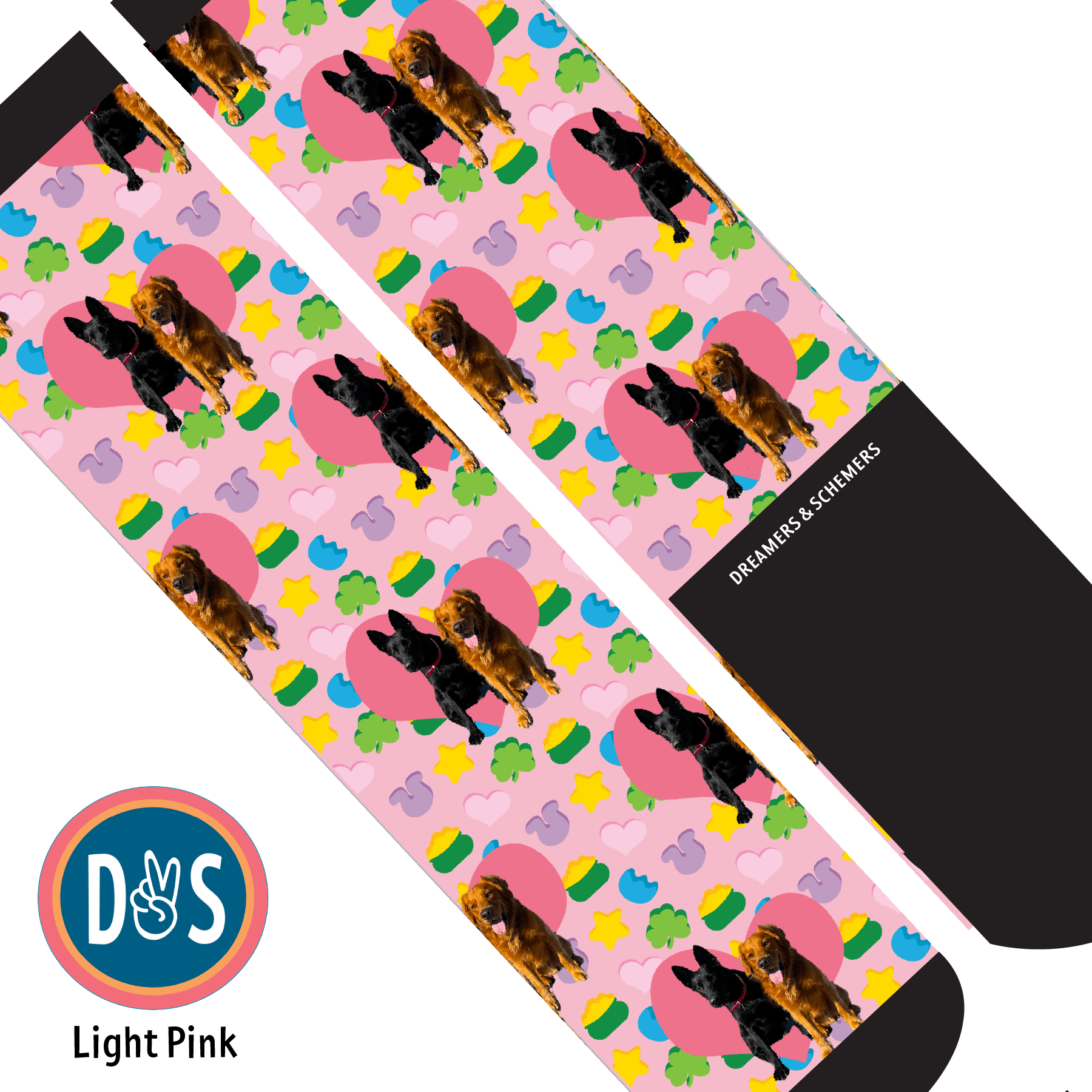 Custom AL Custom Socks Adult / Light Pink Custom Heart with Lucky Treats Socks 1 Photo equestrian boot socks boot socks thin socks riding socks pattern socks tall socks funny socks knee high socks horse socks horse show socks