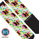 Custom AL Custom Socks Adult / Light Green Custom Heart with Lucky Treats Socks 1 Photo equestrian boot socks boot socks thin socks riding socks pattern socks tall socks funny socks knee high socks horse socks horse show socks