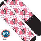 Custom AL Custom Socks Adult / White Custom Heart with Pinky Petals Socks 1 Photo equestrian boot socks boot socks thin socks riding socks pattern socks tall socks funny socks knee high socks horse socks horse show socks