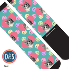 Custom AL Custom Socks Adult / Teal Custom Heart with Smiley Vibes Socks 1 Photo equestrian boot socks boot socks thin socks riding socks pattern socks tall socks funny socks knee high socks horse socks horse show socks