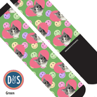 Custom AL Custom Socks Adult / Green Custom Heart with Smiley Vibes Socks 1 Photo equestrian boot socks boot socks thin socks riding socks pattern socks tall socks funny socks knee high socks horse socks horse show socks