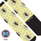 Custom AL Custom Socks Adult / Yellow Custom Horseshoe with Blue Horseshoes Socks 1 Photo equestrian boot socks boot socks thin socks riding socks pattern socks tall socks funny socks knee high socks horse socks horse show socks