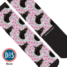 Custom AL Custom Socks Adult / Mauve Custom Horseshoe with Pinky Petals Socks 1 Photo equestrian boot socks boot socks thin socks riding socks pattern socks tall socks funny socks knee high socks horse socks horse show socks