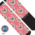 Custom AL Custom Socks Adult / Pink Custom Horseshoe with Stable Snackies Socks 1 Photo equestrian boot socks boot socks thin socks riding socks pattern socks tall socks funny socks knee high socks horse socks horse show socks