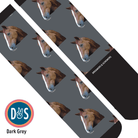 Custom AL Custom Socks Adult / Dark Grey Custom Solo Socks 1 Photo equestrian boot socks boot socks thin socks riding socks pattern socks tall socks funny socks knee high socks horse socks horse show socks