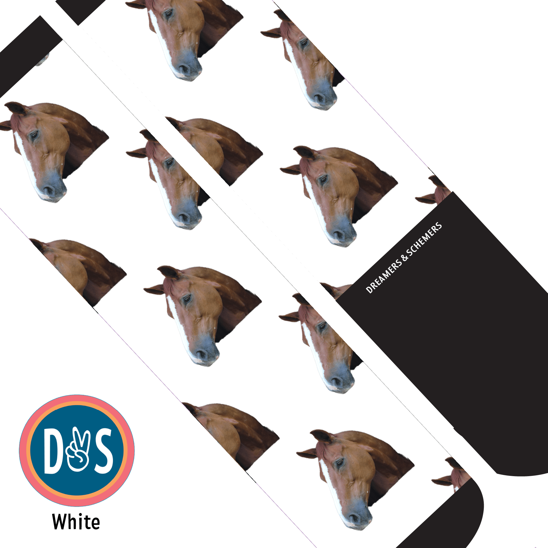 Custom AL Custom Socks Adult / White Custom Solo Socks 1 Photo equestrian boot socks boot socks thin socks riding socks pattern socks tall socks funny socks knee high socks horse socks horse show socks