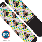Custom AL Custom Socks Adult / Creamy Grey Custom Solo with Lucky Treats Socks 1 Photo equestrian boot socks boot socks thin socks riding socks pattern socks tall socks funny socks knee high socks horse socks horse show socks