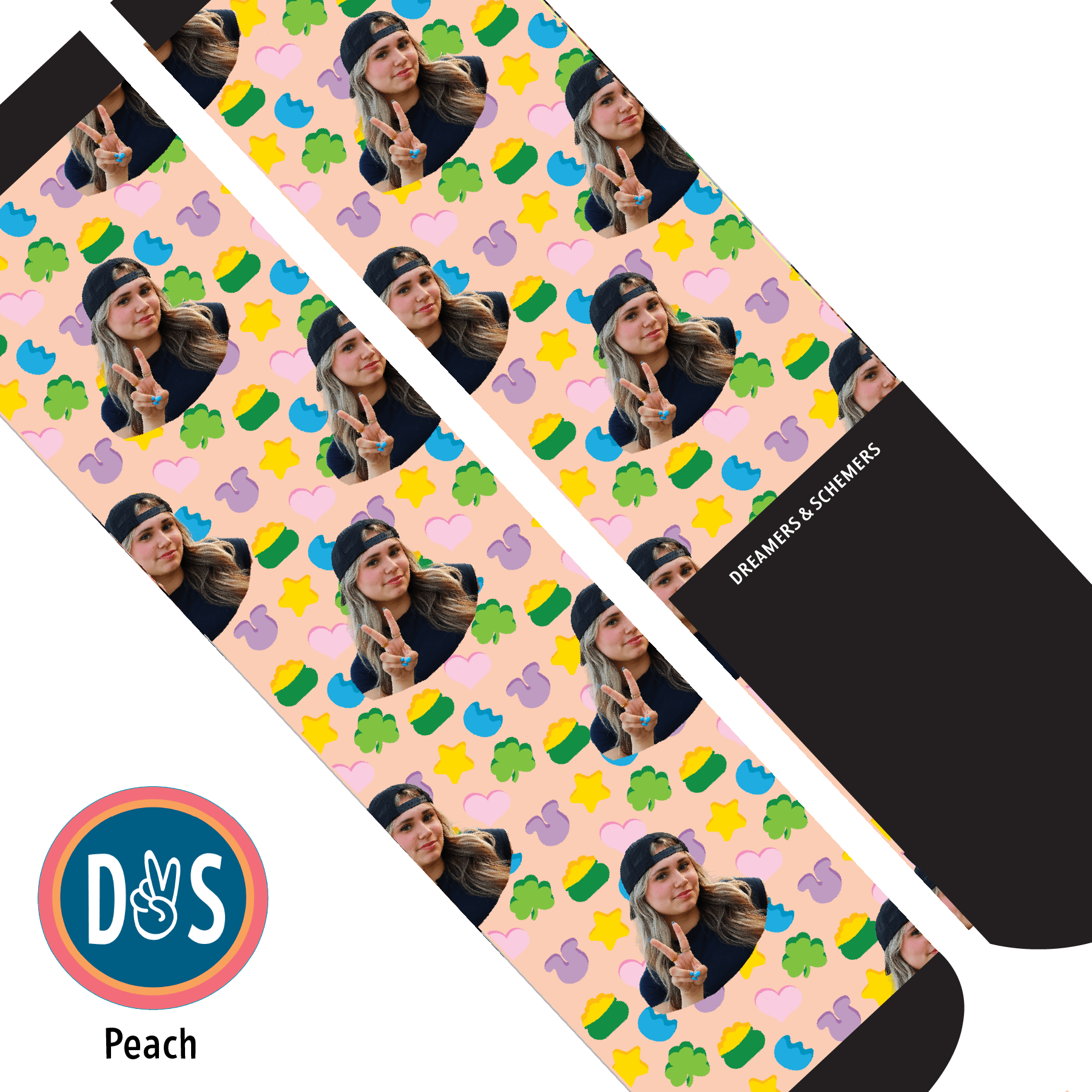 Custom AL Custom Socks Adult / Peach Custom Solo with Lucky Treats Socks 1 Photo equestrian boot socks boot socks thin socks riding socks pattern socks tall socks funny socks knee high socks horse socks horse show socks