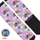 Custom AL Custom Socks Adult / Purple Custom Solo with Smiley Vibes Socks 1 Photo equestrian boot socks boot socks thin socks riding socks pattern socks tall socks funny socks knee high socks horse socks horse show socks