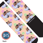 Custom AL Custom Socks Adult / Peach Custom Solo with Smiley Vibes Socks 1 Photo equestrian boot socks boot socks thin socks riding socks pattern socks tall socks funny socks knee high socks horse socks horse show socks