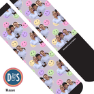 Custom AL Custom Socks Adult / Mauve Custom Solo with Smiley Vibes Socks 1 Photo equestrian boot socks boot socks thin socks riding socks pattern socks tall socks funny socks knee high socks horse socks horse show socks
