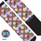 Custom AL Custom Socks Adult / Brown Custom Solo with Smiley Vibes Socks 1 Photo equestrian boot socks boot socks thin socks riding socks pattern socks tall socks funny socks knee high socks horse socks horse show socks