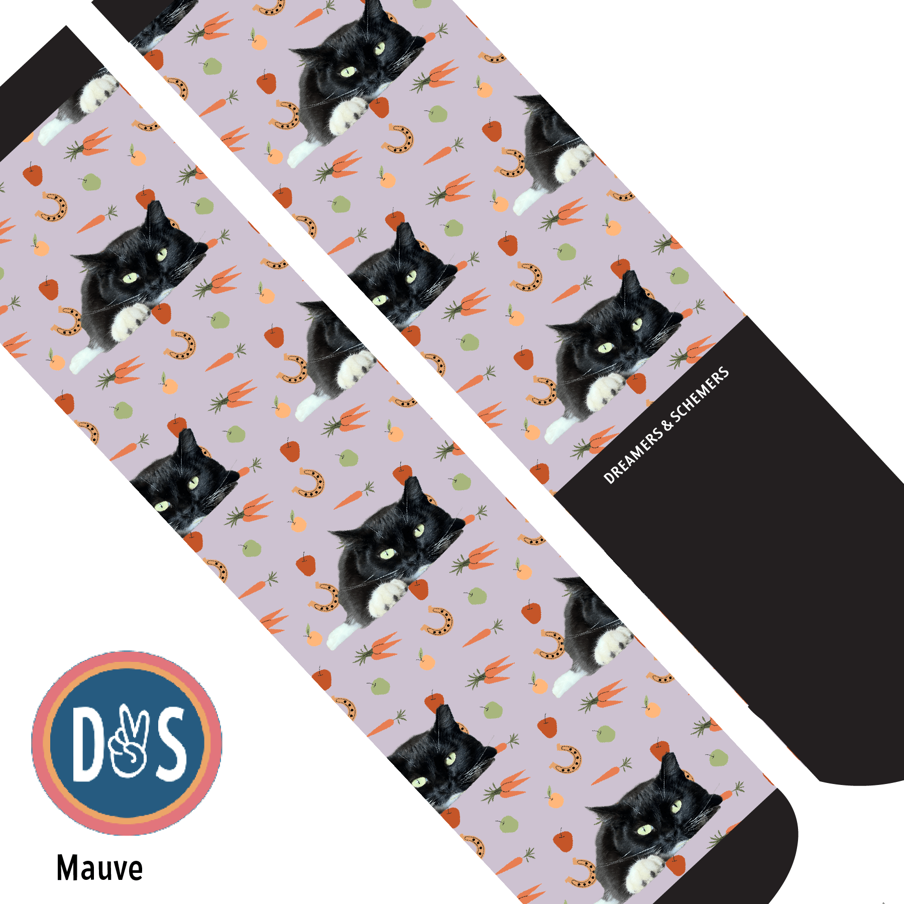 Custom AL Custom Socks Adult / Mauve Custom Solo with Stable Snackies Socks 1 Photo equestrian boot socks boot socks thin socks riding socks pattern socks tall socks funny socks knee high socks horse socks horse show socks