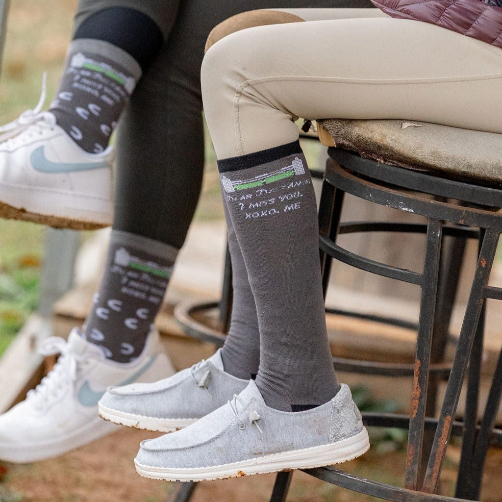 dreamers & schemers Knit Socks Dear Distance Boot Socks equestrian boot socks boot socks thin socks riding socks pattern socks tall socks funny socks knee high socks horse socks horse show socks