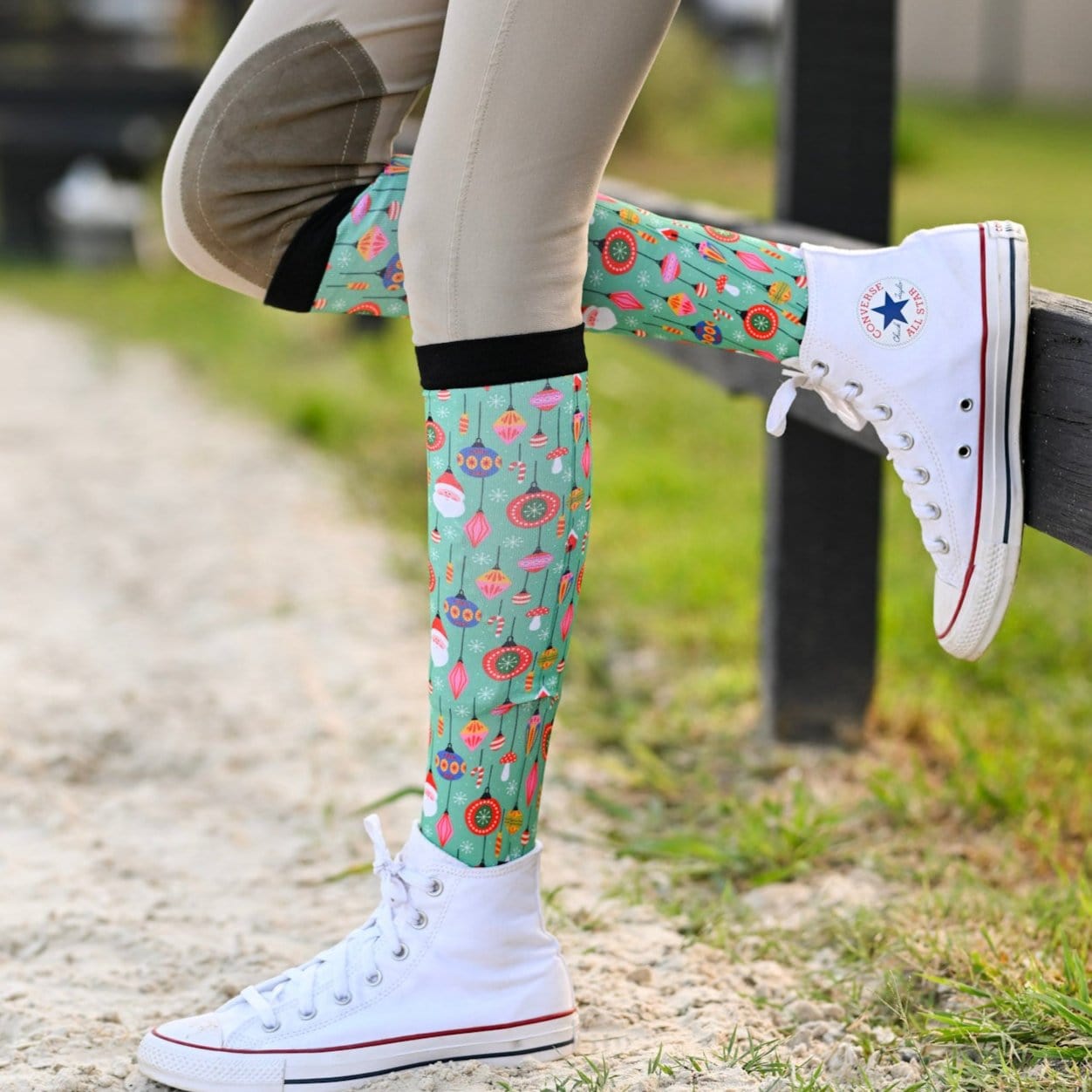 dreamers & schemers Pair of Socks Deck The Halls Youth Socks equestrian boot socks boot socks thin socks riding socks pattern socks tall socks funny socks knee high socks horse socks horse show socks