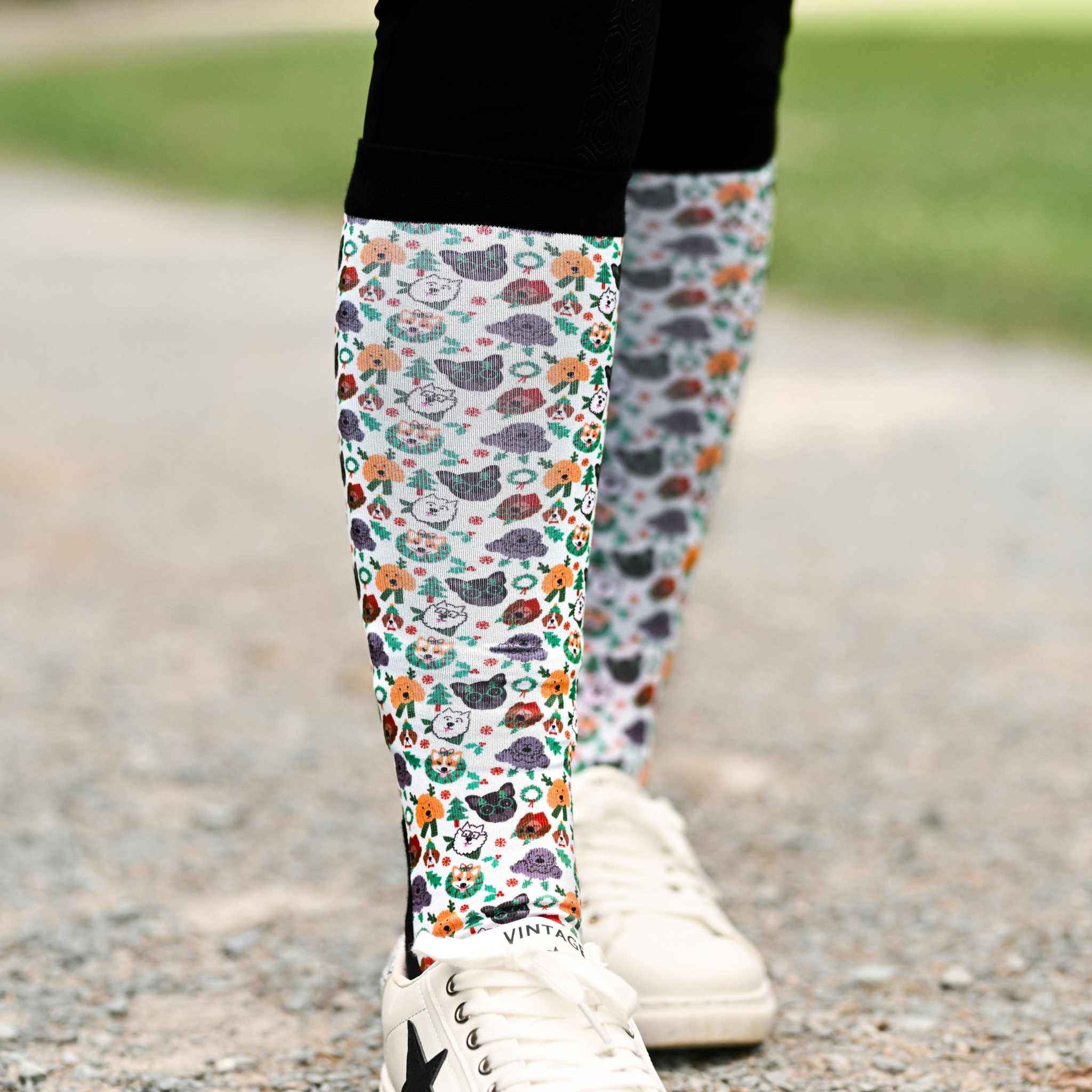dreamers & schemers Pair & A Spare Deck the Paws Pair & A Spare Socks equestrian boot socks boot socks thin socks riding socks pattern socks tall socks funny socks knee high socks horse socks horse show socks