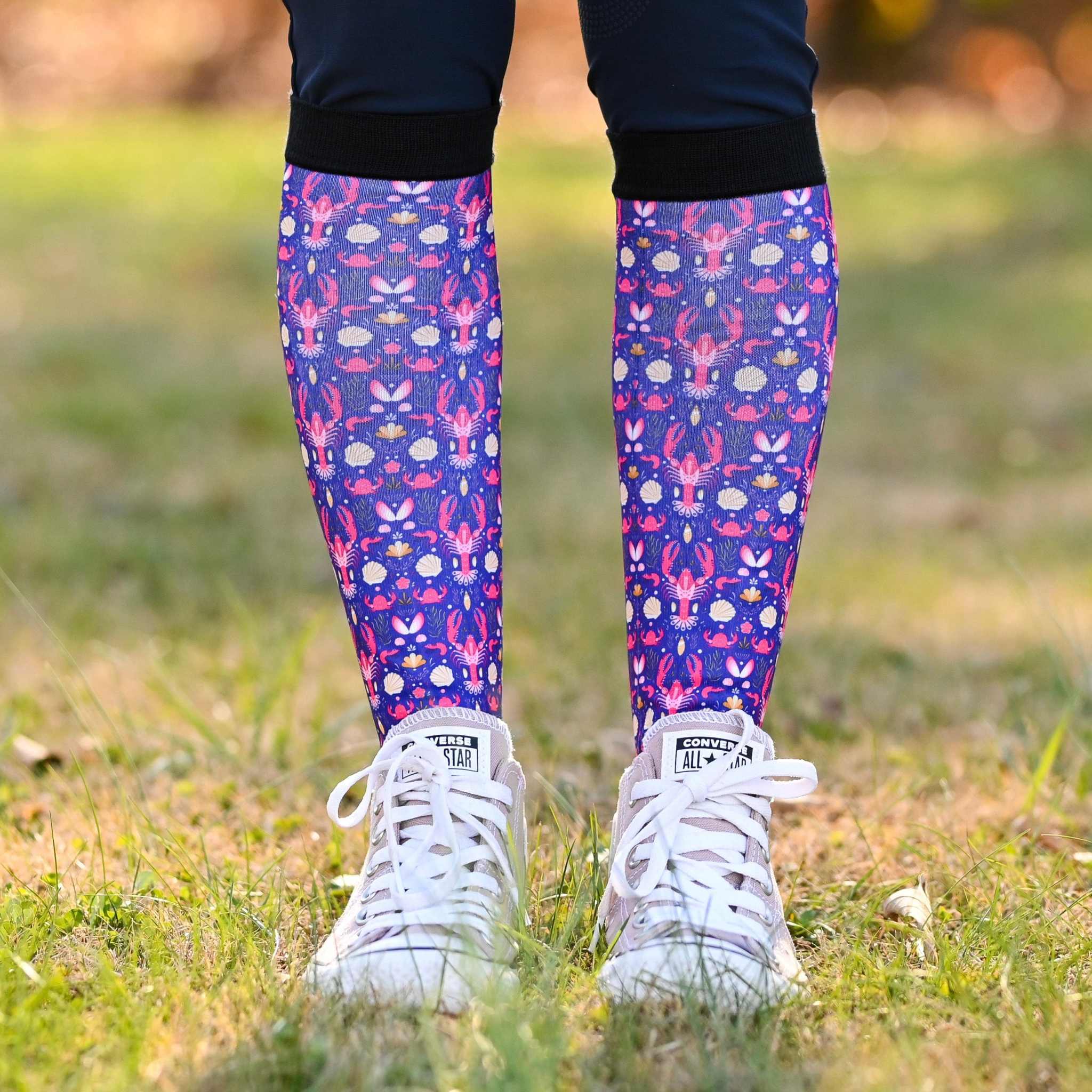 dreamers & schemers Pair & A Spare Don't Be Shellfish Pair & a Spare Socks equestrian boot socks boot socks thin socks riding socks pattern socks tall socks funny socks knee high socks horse socks horse show socks