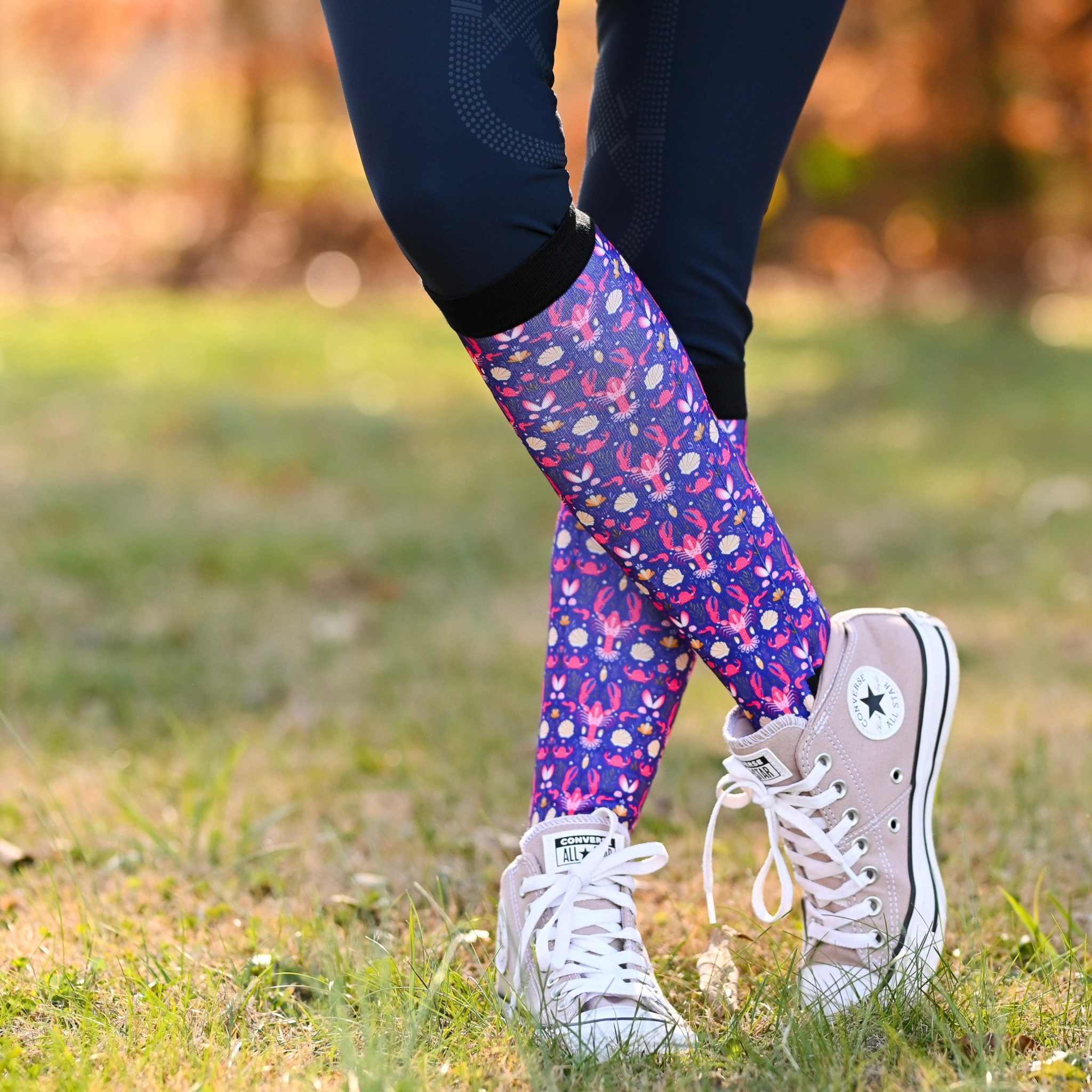 dreamers & schemers Pair & A Spare Don't Be Shellfish Pair & a Spare Socks equestrian boot socks boot socks thin socks riding socks pattern socks tall socks funny socks knee high socks horse socks horse show socks