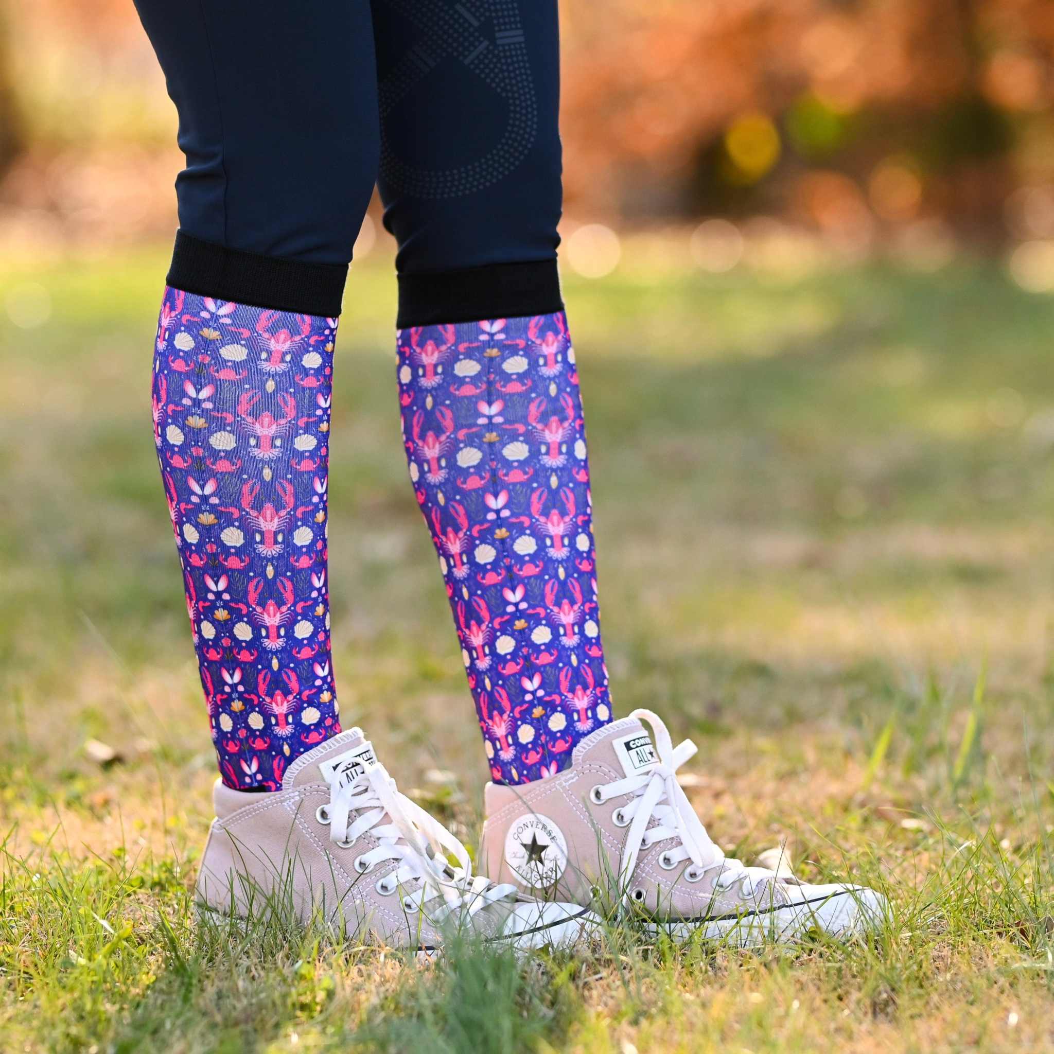 dreamers & schemers Pair & A Spare Don't Be Shellfish Pair & a Spare Socks equestrian boot socks boot socks thin socks riding socks pattern socks tall socks funny socks knee high socks horse socks horse show socks