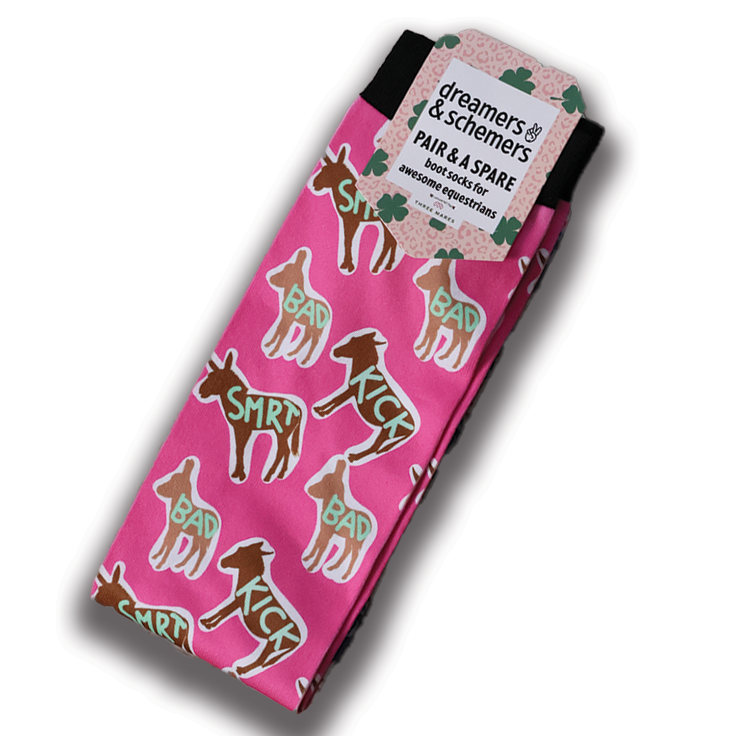 Donkey Talk Pair & A Spare Socks black top boot socks with smooth flat-seam toe and breathable knit in pack of three